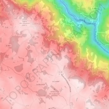 Topografische Karte Massip, Höhe, Relief