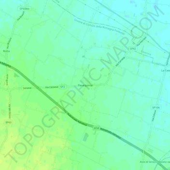 Topografische Karte Pievequinta, Höhe, Relief