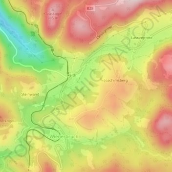 Topografische Karte Langseitenrotte, Höhe, Relief