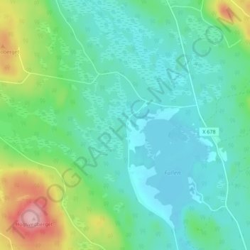 Topografische Karte Fullen, Höhe, Relief