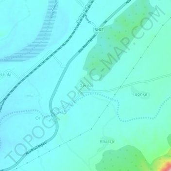Topografische Karte Derna, Höhe, Relief