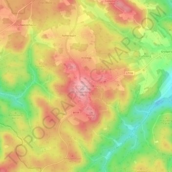 Topografische Karte Kleinpertenschlag, Höhe, Relief