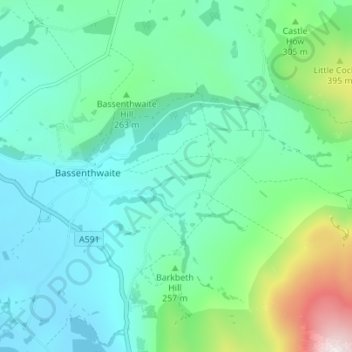 Topografische Karte Low Melbecks, Höhe, Relief