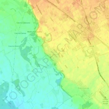 Topografische Karte Casterno, Höhe, Relief