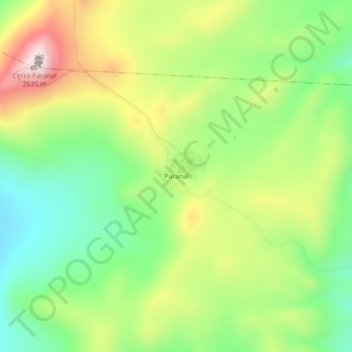 Topografische Karte Paranal, Höhe, Relief