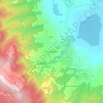 Topografische Karte Massa Sabbioni, Höhe, Relief