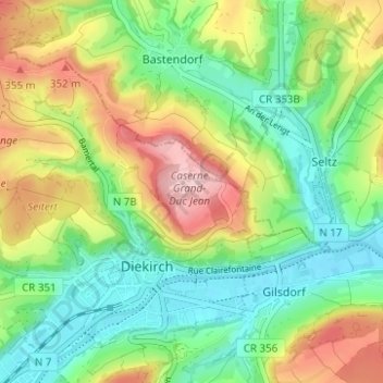 Topografische Karte Herrenberg, Höhe, Relief