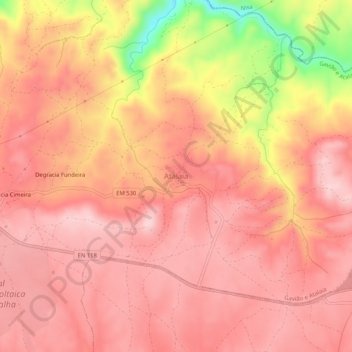 Topografische Karte Atalaia, Höhe, Relief