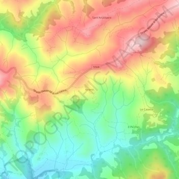 Topografische Karte Ariano, Höhe, Relief