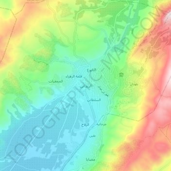 Topografische Karte as-Sabadani, Höhe, Relief