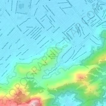 Topografische Karte Morro dos Macacos, Höhe, Relief