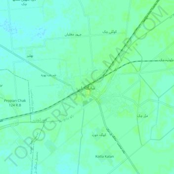 Topografische Karte Sangla Hill, Höhe, Relief