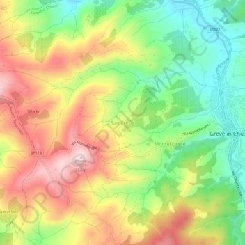 Topografische Karte San Cresci, Höhe, Relief