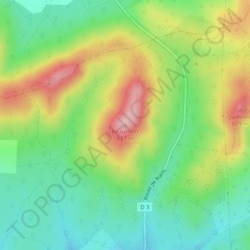 Topografische Karte Beaumort, Höhe, Relief