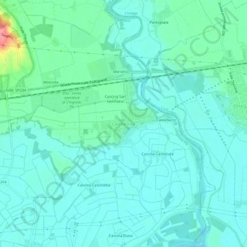 Topografische Karte Lambrinia, Höhe, Relief