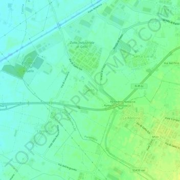 Topografische Karte Gello, Höhe, Relief