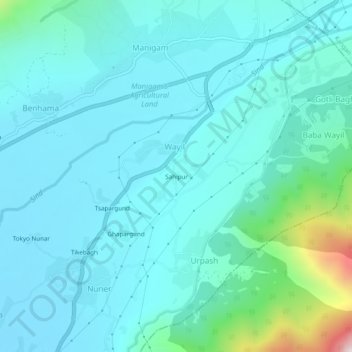 Topografische Karte Sahipur, Höhe, Relief