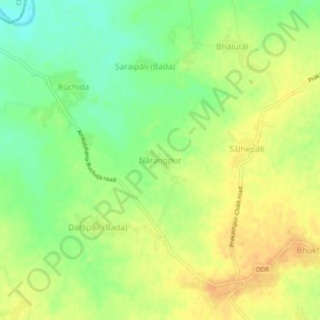 Topografische Karte Narangpur, Höhe, Relief