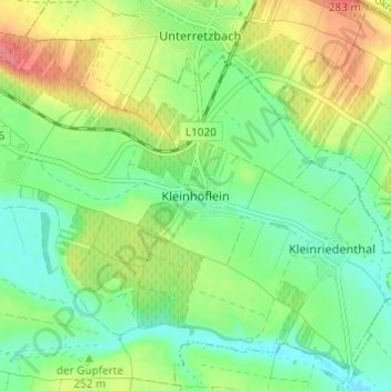 Topografische Karte Kleinhöflein, Höhe, Relief