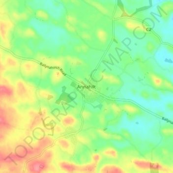 Topografische Karte Annahilt, Höhe, Relief