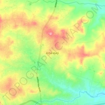 Topografische Karte Ama-Awji, Höhe, Relief