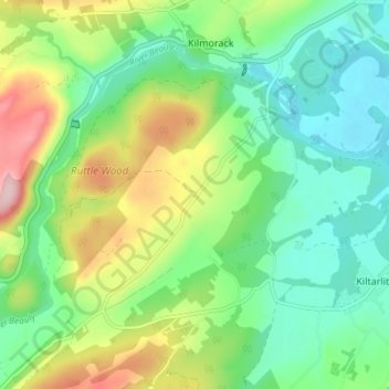 Topografische Karte Fanellan, Höhe, Relief