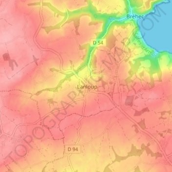 Topografische Karte Kerlabia, Höhe, Relief