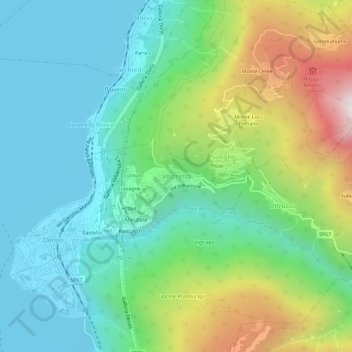 Topografische Karte Vestreno, Höhe, Relief