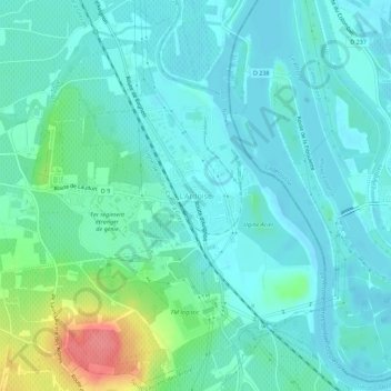 Topografische Karte L'Ardoise, Höhe, Relief