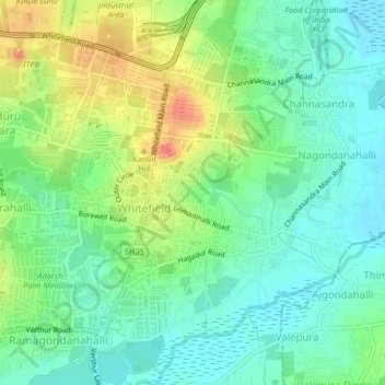 Topografische Karte Gandhipura, Höhe, Relief