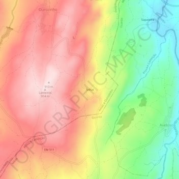 Topografische Karte Telhal, Höhe, Relief