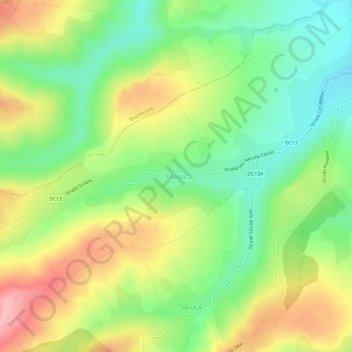 Topografische Karte Moișa, Höhe, Relief