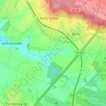 Topografische Karte Les Moulinaux, Höhe, Relief