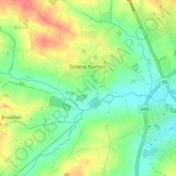 Topografische Karte Bengal, Höhe, Relief