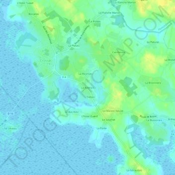 Topografische Karte La Ratelais, Höhe, Relief