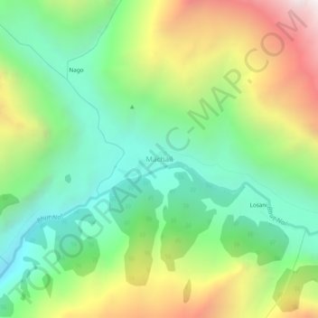 Topografische Karte Machail, Höhe, Relief