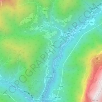 Topografische Karte Tocol, Höhe, Relief