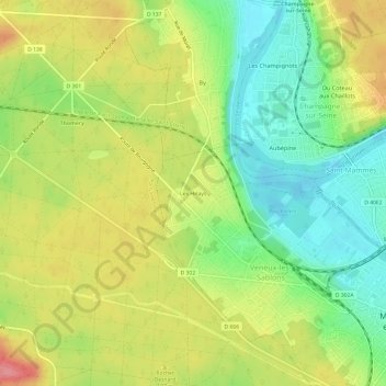 Topografische Karte Les Hirays, Höhe, Relief