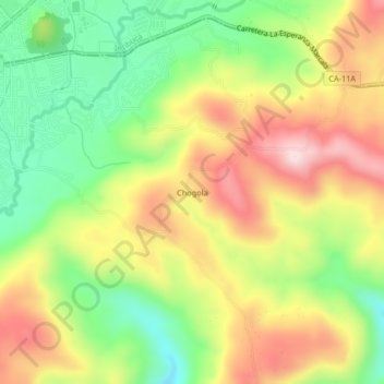 Topografische Karte Chogola, Höhe, Relief