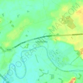 Topografische Karte Low Crosby, Höhe, Relief