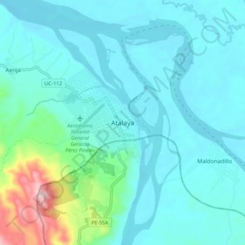 Topografische Karte Atalaya, Höhe, Relief