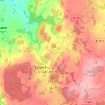 Topografische Karte La Dandière, Höhe, Relief