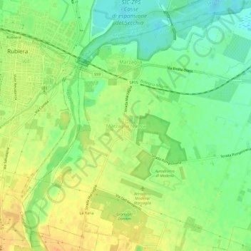 Topografische Karte Marzaglia Nuova, Höhe, Relief