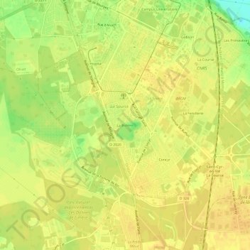 Topografische Karte La Bolière, Höhe, Relief