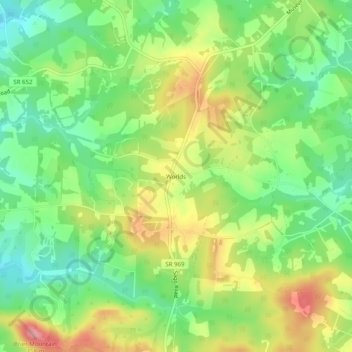 Topografische Karte Worlds, Höhe, Relief