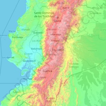 Topografische Karte Chimborazo, Höhe, Relief