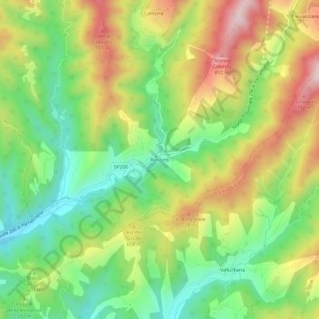 Topografische Karte Renzetti, Höhe, Relief