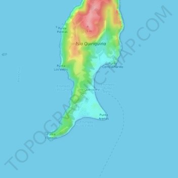 Topografische Karte Isla Quiriquina, Höhe, Relief
