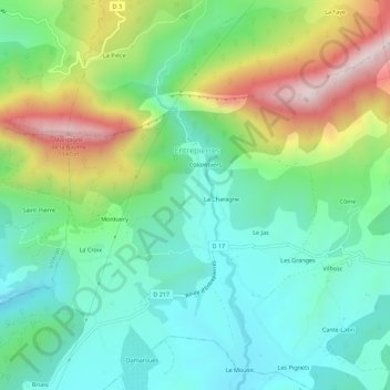 Topografische Karte Méhane, Höhe, Relief