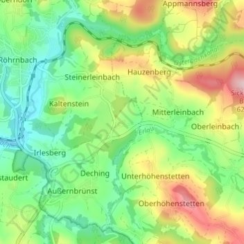 Topografische Karte Ernsting, Höhe, Relief